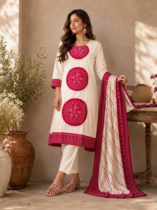 Ruby Circle Printed Suit Set