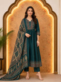 Printed Anarkali Suit Set With Statement Duppta